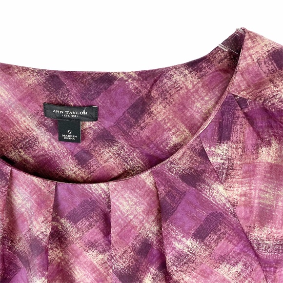 ANN TAYLOR Purple Silk Blouse Small - Picture 4 of 6